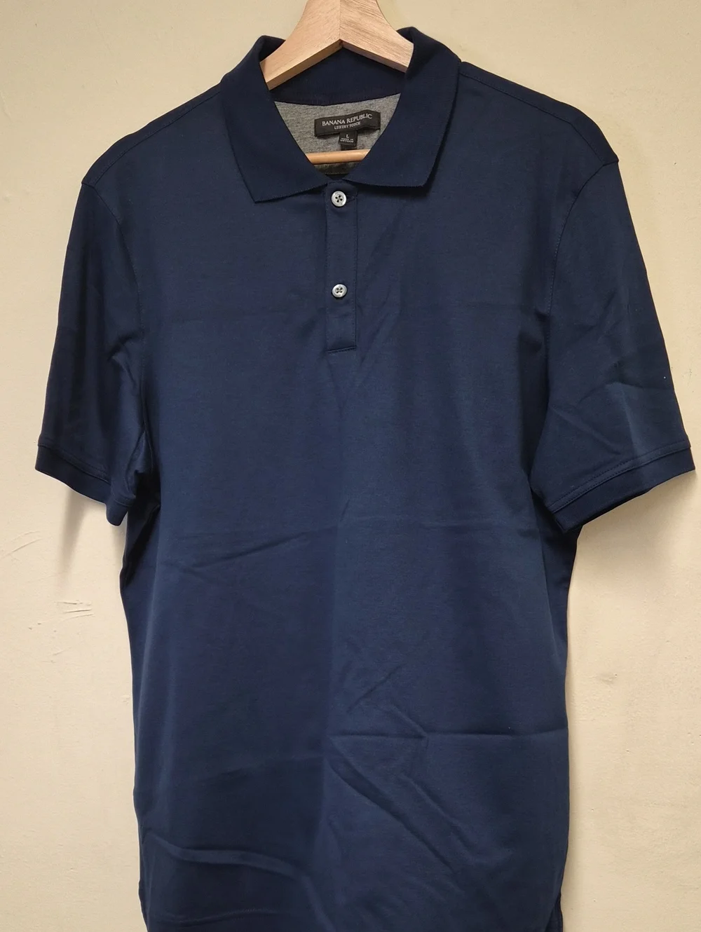 Banana Republic Men's Dark Navy Short-Sleeve Polo Size L